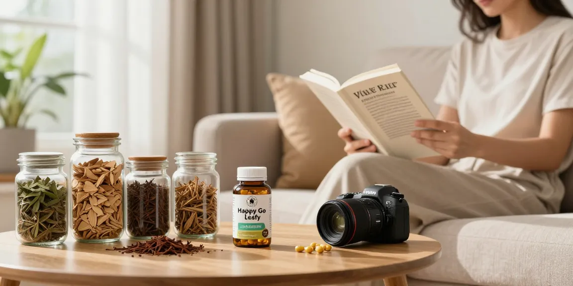 Happy Go Leafy kratom capsules showcased in a cozy home wellness setting at behappygoleafy.com/kratom-capsules